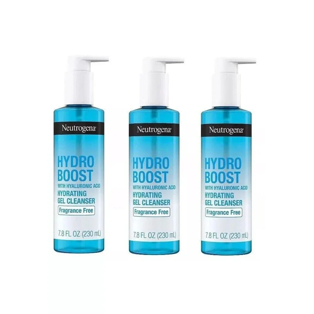 Neutrogena Hydro Boost Hydrating Gel Cleanser Fragrance Free 7.8oz 3 Pack Lot
